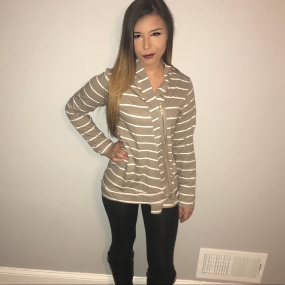 Striped Jersey Cardigan - Picture 3 of 6